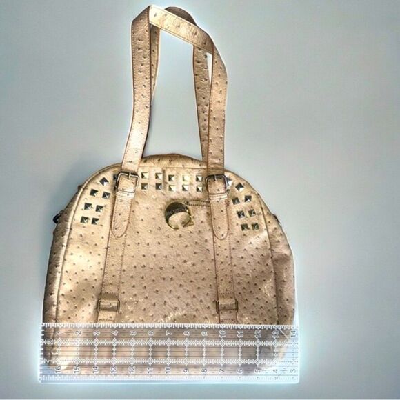 Chocolate Bags l Tan Leather Purse l Buckle Design l Studded Accent l EUC - Picture 3 of 12